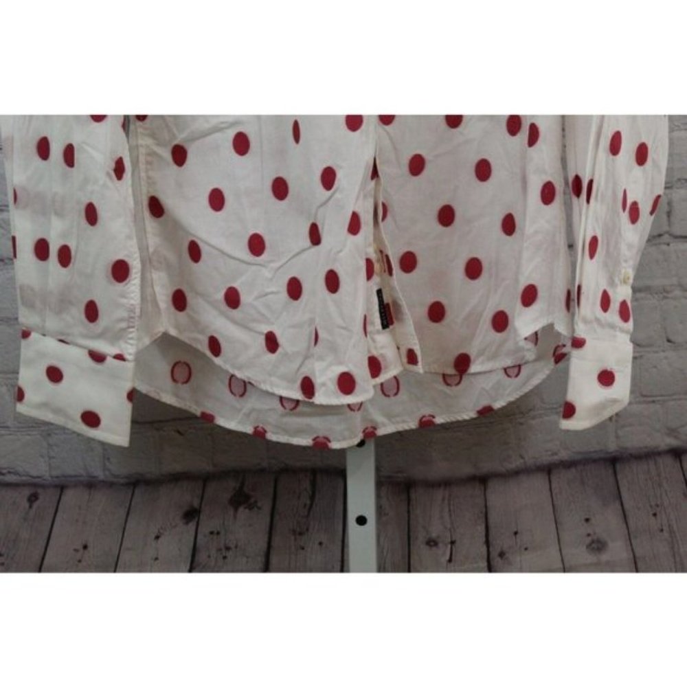 TOMMY HILFIGER WHITE/PINK POLKA DOT SHIRT XL - Picture 5 of 6